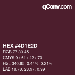 Color code: HEX #4D1E2D | qconv.com
