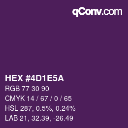 Color code: HEX #4D1E5A | qconv.com