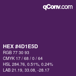 Color code: HEX #4D1E5D | qconv.com