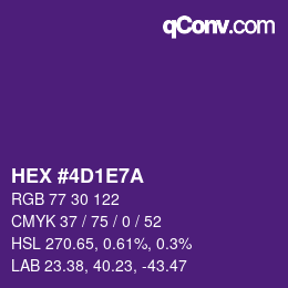 Color code: HEX #4D1E7A | qconv.com