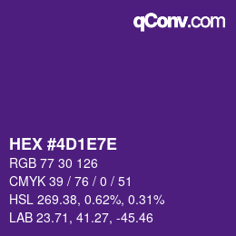 Color code: HEX #4D1E7E | qconv.com
