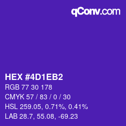 Color code: HEX #4D1EB2 | qconv.com