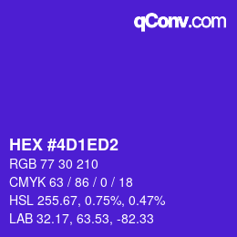 颜色代码: HEX #4D1ED2 | qconv.com