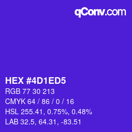 Color code: HEX #4D1ED5 | qconv.com