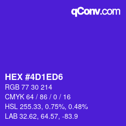 Color code: HEX #4D1ED6 | qconv.com