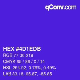 カラーコード: HEX #4D1EDB | qconv.com