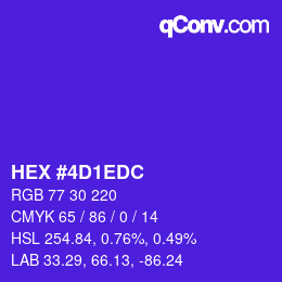 カラーコード: HEX #4D1EDC | qconv.com