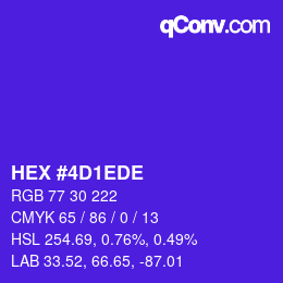 カラーコード: HEX #4D1EDE | qconv.com