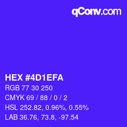 カラーコード: HEX #4D1EFA | qconv.com