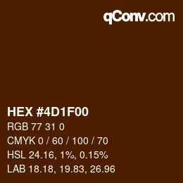 Color code: HEX #4D1F00 | qconv.com