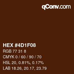 Color code: HEX #4D1F08 | qconv.com