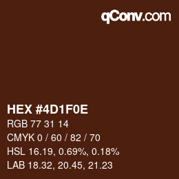 Color code: HEX #4D1F0E | qconv.com