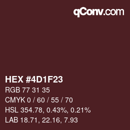 カラーコード: HEX #4D1F23 | qconv.com