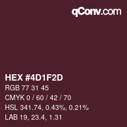 颜色代码: HEX #4D1F2D | qconv.com