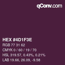 Color code: HEX #4D1F3E | qconv.com