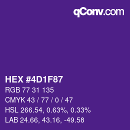 Color code: HEX #4D1F87 | qconv.com