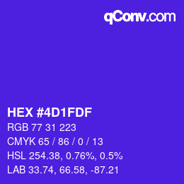 カラーコード: HEX #4D1FDF | qconv.com
