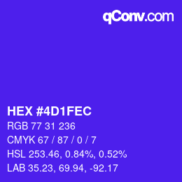 Color code: HEX #4D1FEC | qconv.com