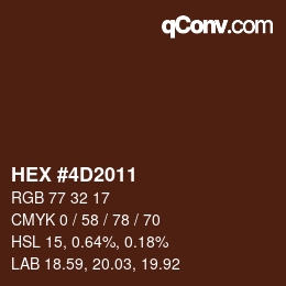 Color code: HEX #4D2011 | qconv.com