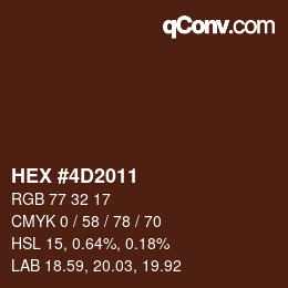 カラーコード: HEX #4D2011 | qconv.com