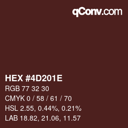 Color code: HEX #4D201E | qconv.com