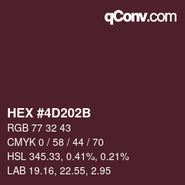 カラーコード: HEX #4D202B | qconv.com
