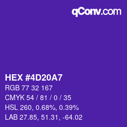 Color code: HEX #4D20A7 | qconv.com