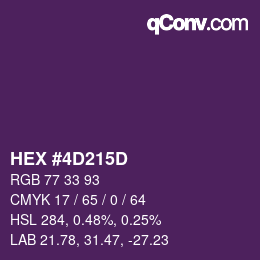 Color code: HEX #4D215D | qconv.com