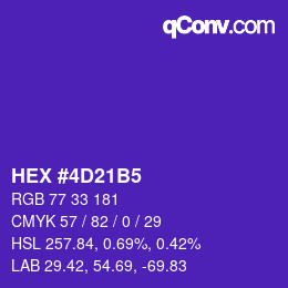 カラーコード: HEX #4D21B5 | qconv.com