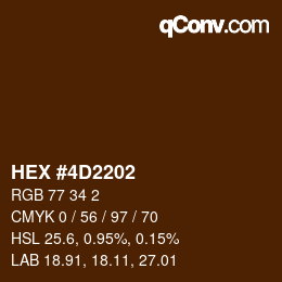 カラーコード: HEX #4D2202 | qconv.com