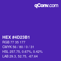 カラーコード: HEX #4D23B1 | qconv.com