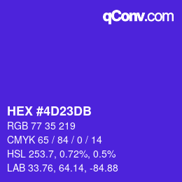 カラーコード: HEX #4D23DB | qconv.com