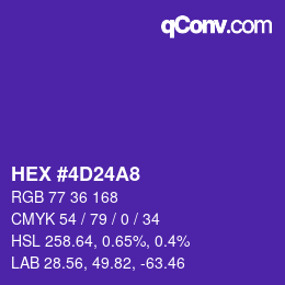 カラーコード: HEX #4D24A8 | qconv.com