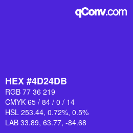 颜色代码: HEX #4D24DB | qconv.com