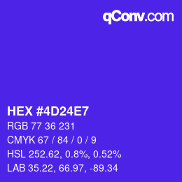 Color code: HEX #4D24E7 | qconv.com