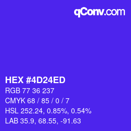 Color code: HEX #4D24ED | qconv.com