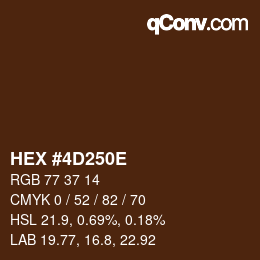 Color code: HEX #4D250E | qconv.com