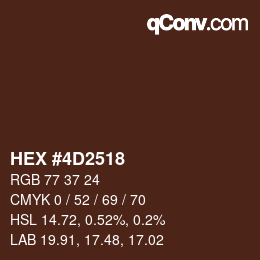 颜色代码: HEX #4D2518 | qconv.com