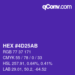 Color code: HEX #4D25AB | qconv.com