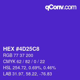 Color code: HEX #4D25C8 | qconv.com