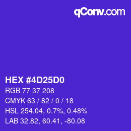 颜色代码: HEX #4D25D0 | qconv.com