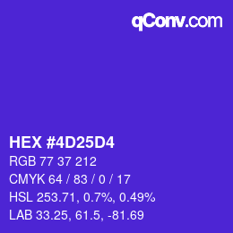 カラーコード: HEX #4D25D4 | qconv.com