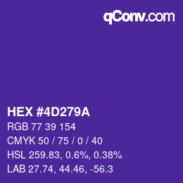 Color code: HEX #4D279A | qconv.com