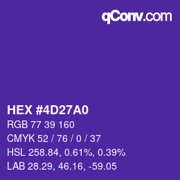 颜色代码: HEX #4D27A0 | qconv.com