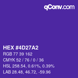 Color code: HEX #4D27A2 | qconv.com