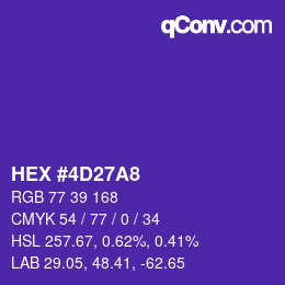 Color code: HEX #4D27A8 | qconv.com