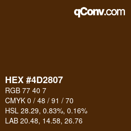 Color code: HEX #4D2807 | qconv.com