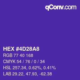 カラーコード: HEX #4D28A8 | qconv.com