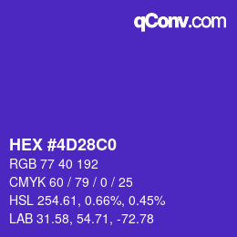 Color code: HEX #4D28C0 | qconv.com