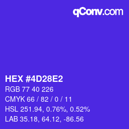颜色代码: HEX #4D28E2 | qconv.com